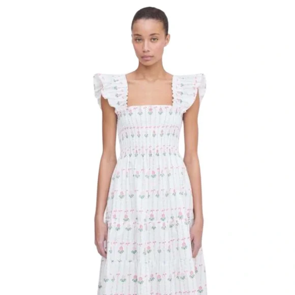 NEW Hill House Ellie Nap Dress. White Trailing Fern. M. NWT - Picture 5 of 7